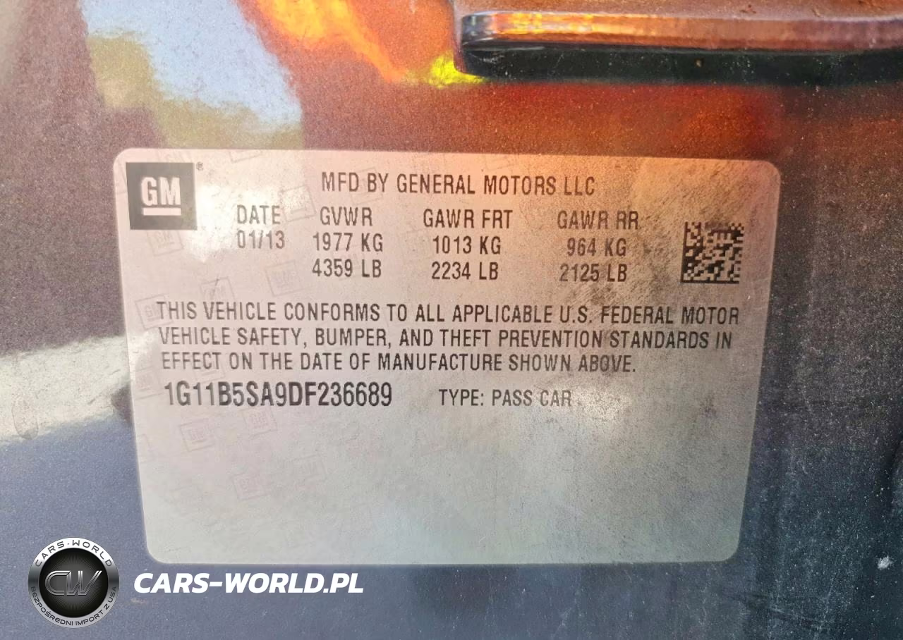 2013 Chevrolet Malibu Ls VIN:1G11B5SA9DF236689 - 12