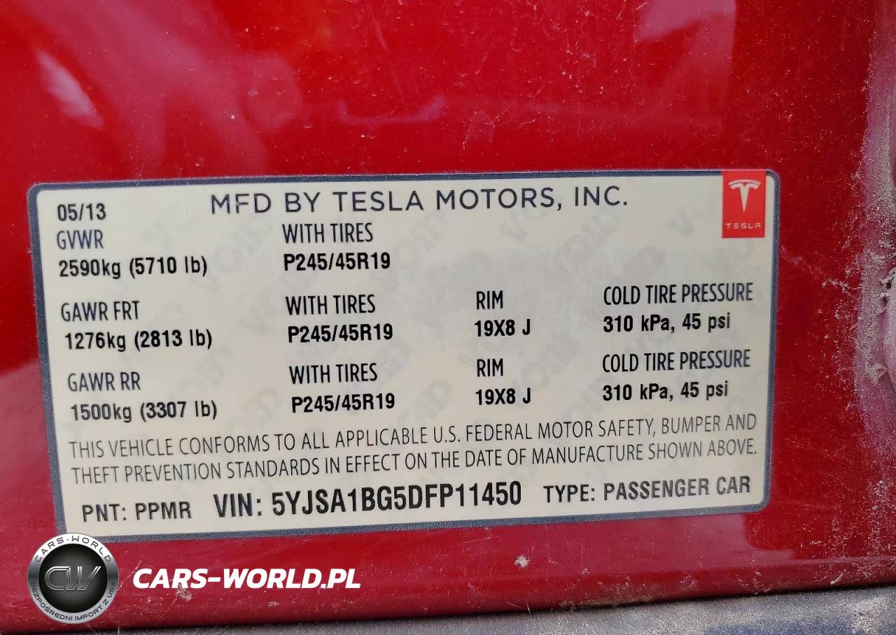2013 Tesla Model S VIN:5YJSA1BG5DFP11450 - 12