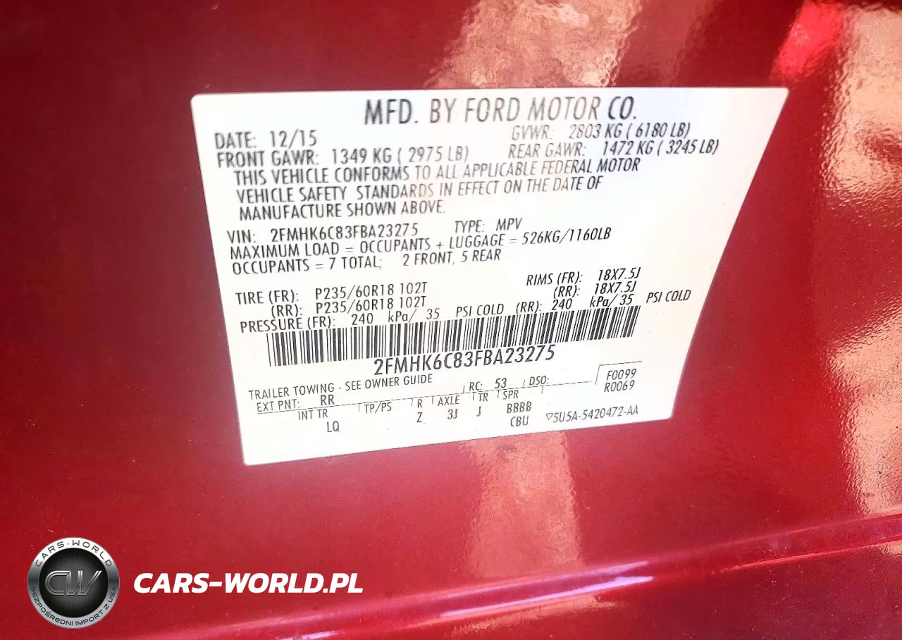 2015 Ford Flex Sel VIN:2FMHK6C83FBA23275 - 13