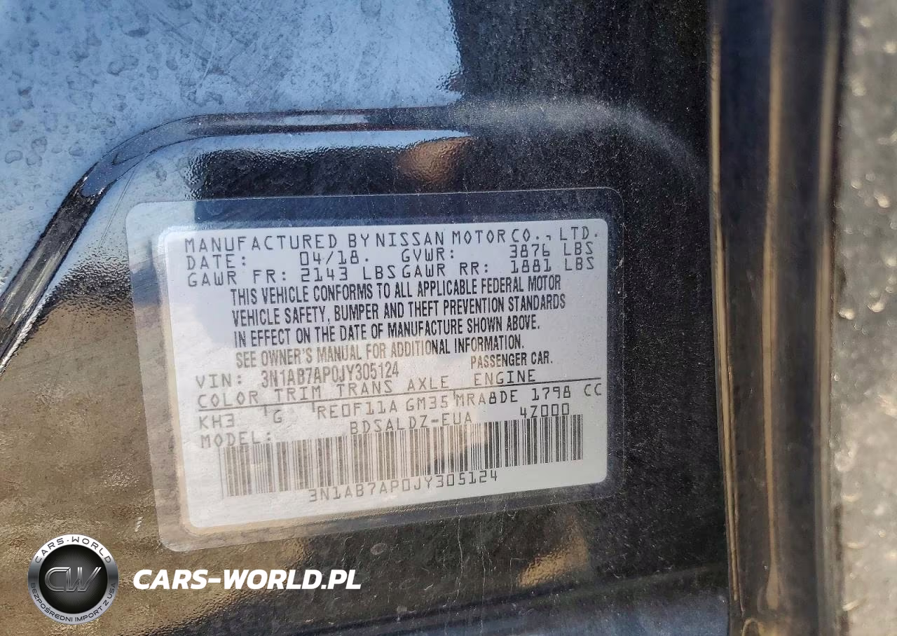 2018 Nissan Sentra VIN:3N1AB7AP0JY305124 - 12