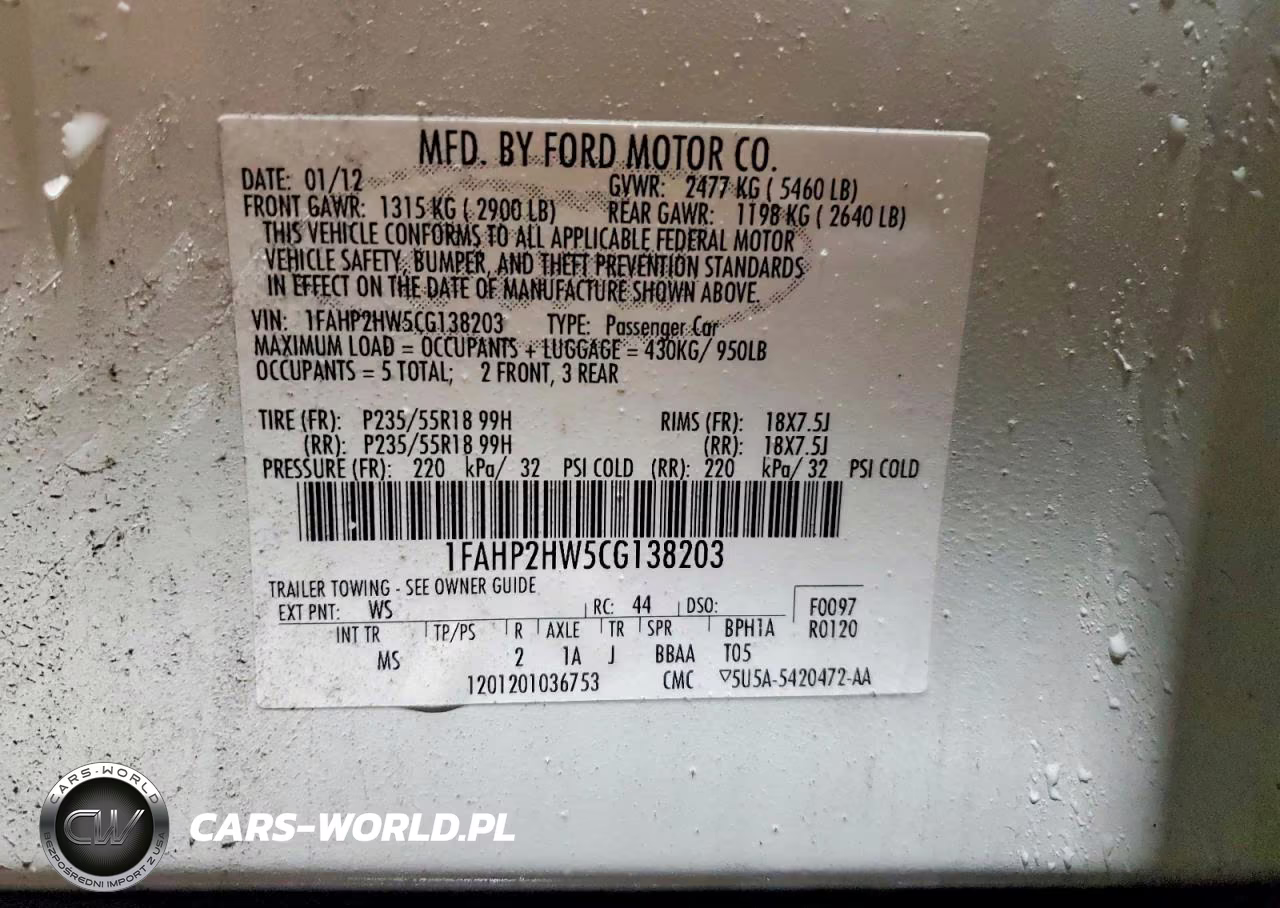 2012 Ford Taurus Sel VIN:1FAHP2HW5CG138203 - 12