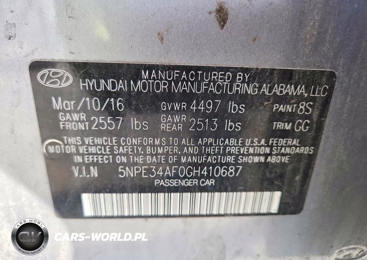 2016 Hyundai Sonata Sport VIN:5NPE34AF0GH410687 - 12