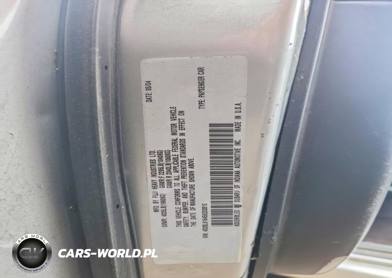 2005 Subaru Legacy 2.5I VIN:4S3BL616456203810 - 12