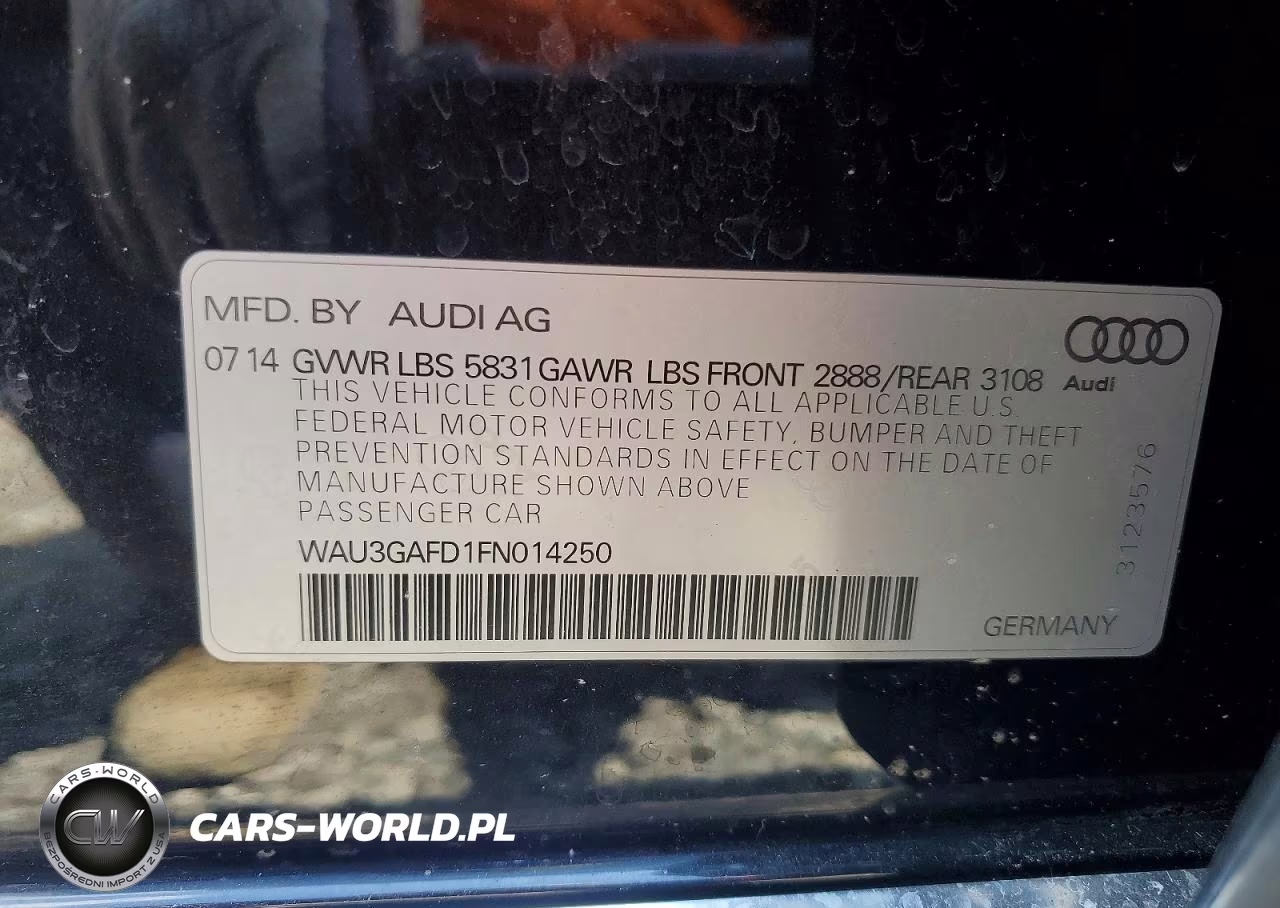 2015 Audi A8 L Quattro VIN:WAU3GAFD1FN014250 - 12