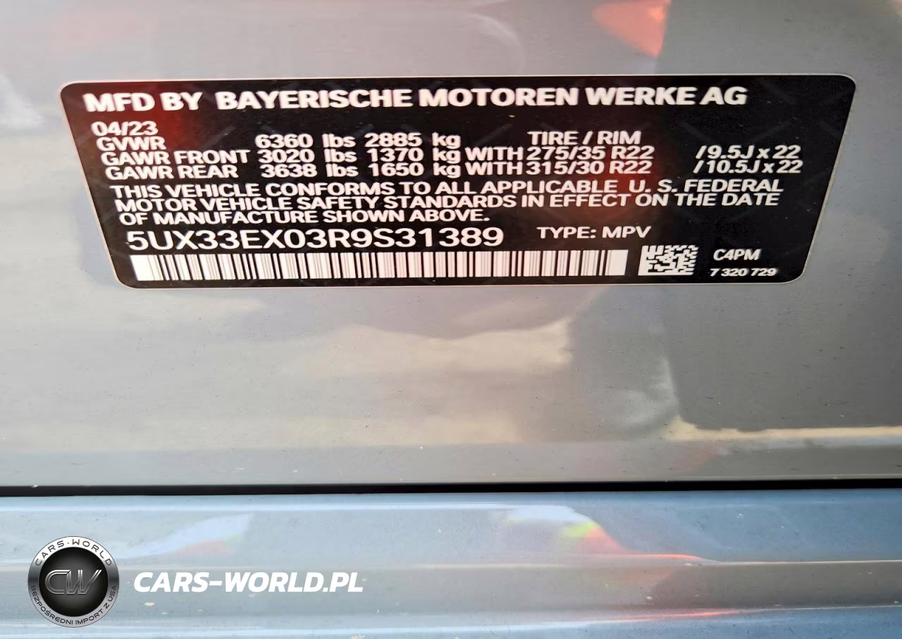 2024 BMW X6 xDrive40I VIN:5UX33EX03R9S31389 - 13