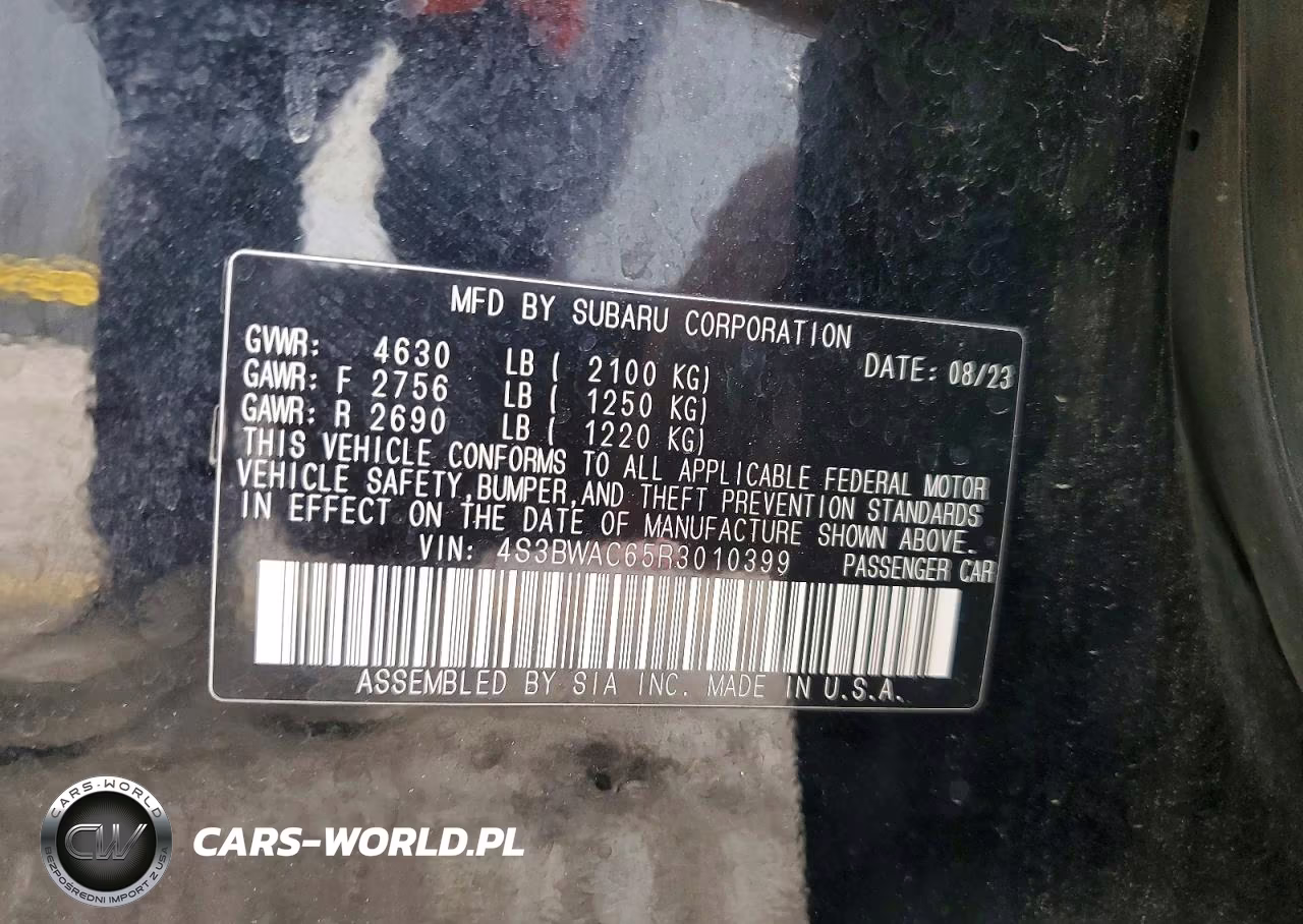 2024 Subaru Legacy Premium VIN:4S3BWAC65R3010399 - 12