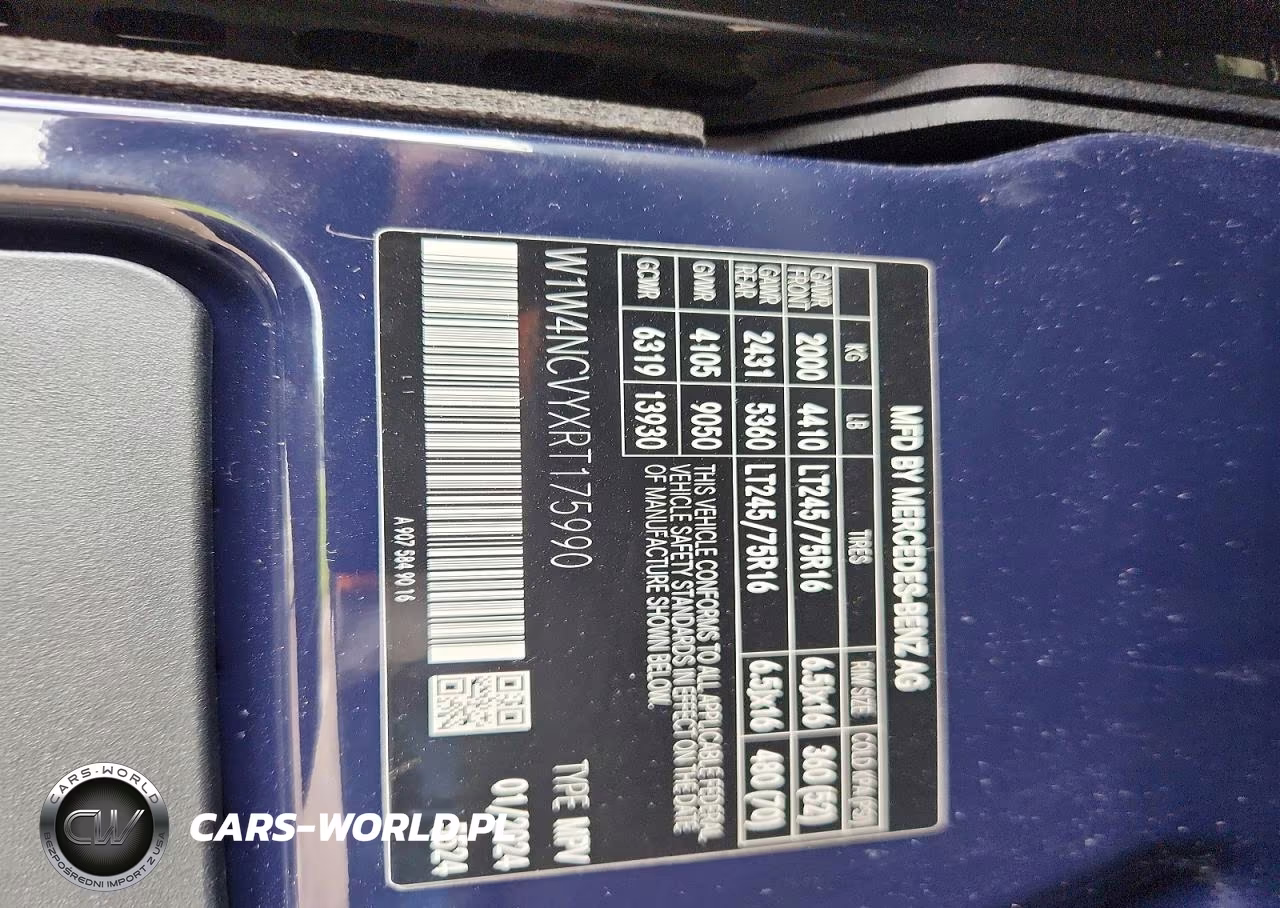 2024 Mercedes-Benz Sprinter 2500 VIN:W1W4NCVYXRT175990 - 12