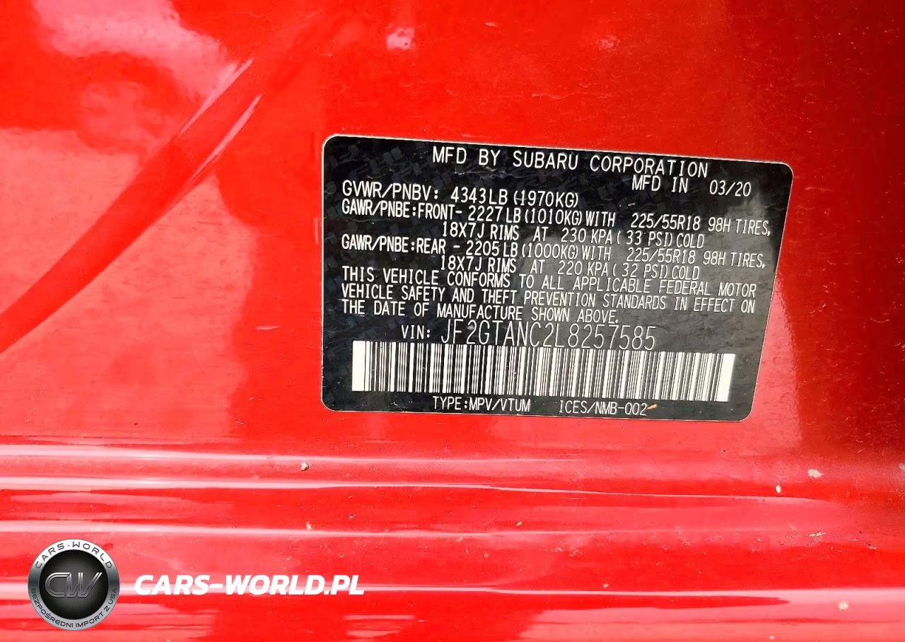 2020 Subaru Crosstrek Limited VIN:JF2GTANC2L8257585 - 14