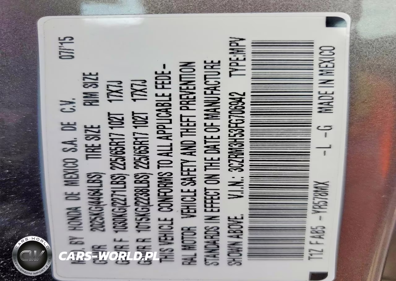 2015 Honda Cr-V Ex VIN:3CZRM3H53FG706942 - 13