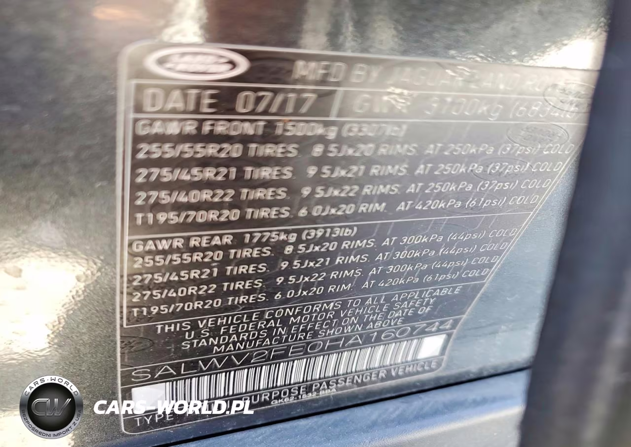 2017 Land Rover Range Rover Sport Autobiography VIN:SALWV2FE0HA160744 - 13