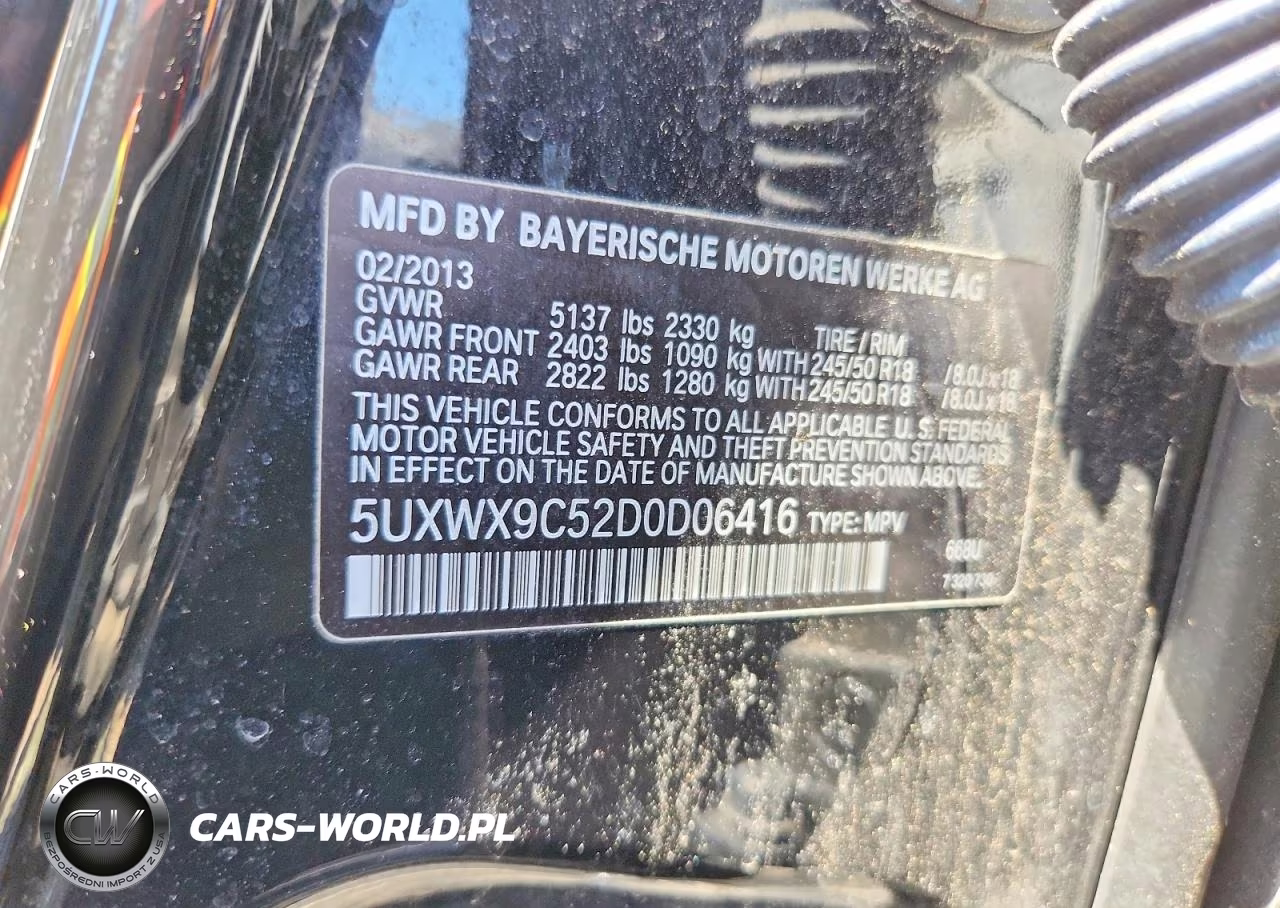 2013 BMW X3 xDrive28I VIN:5UXWX9C52D0D06416 - 13