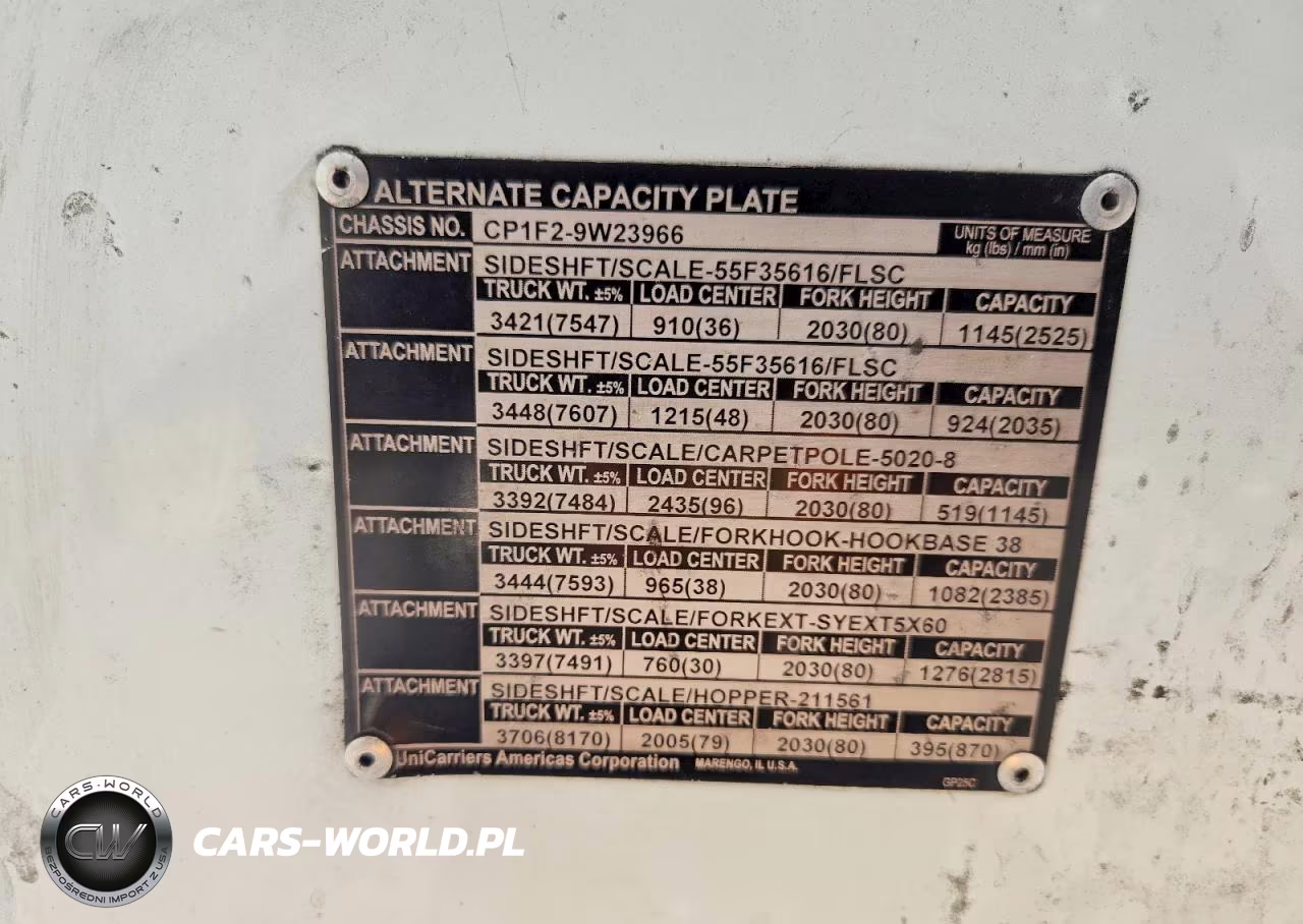 2017 Unicarriers Forklift VIN:CP1F29W23966 - 10