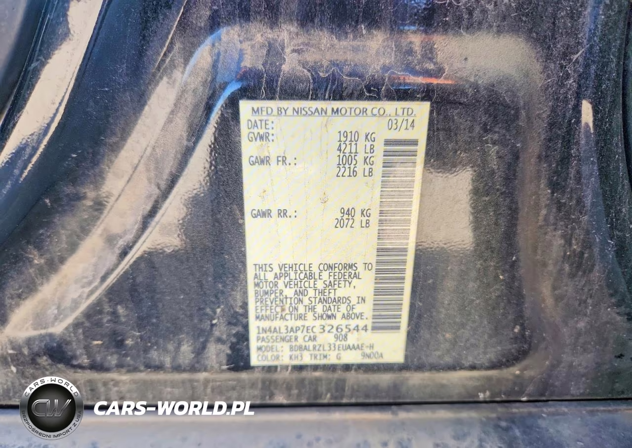 2014 Nissan Altima 2.5 VIN:1N4AL3AP7EC326544 - 12