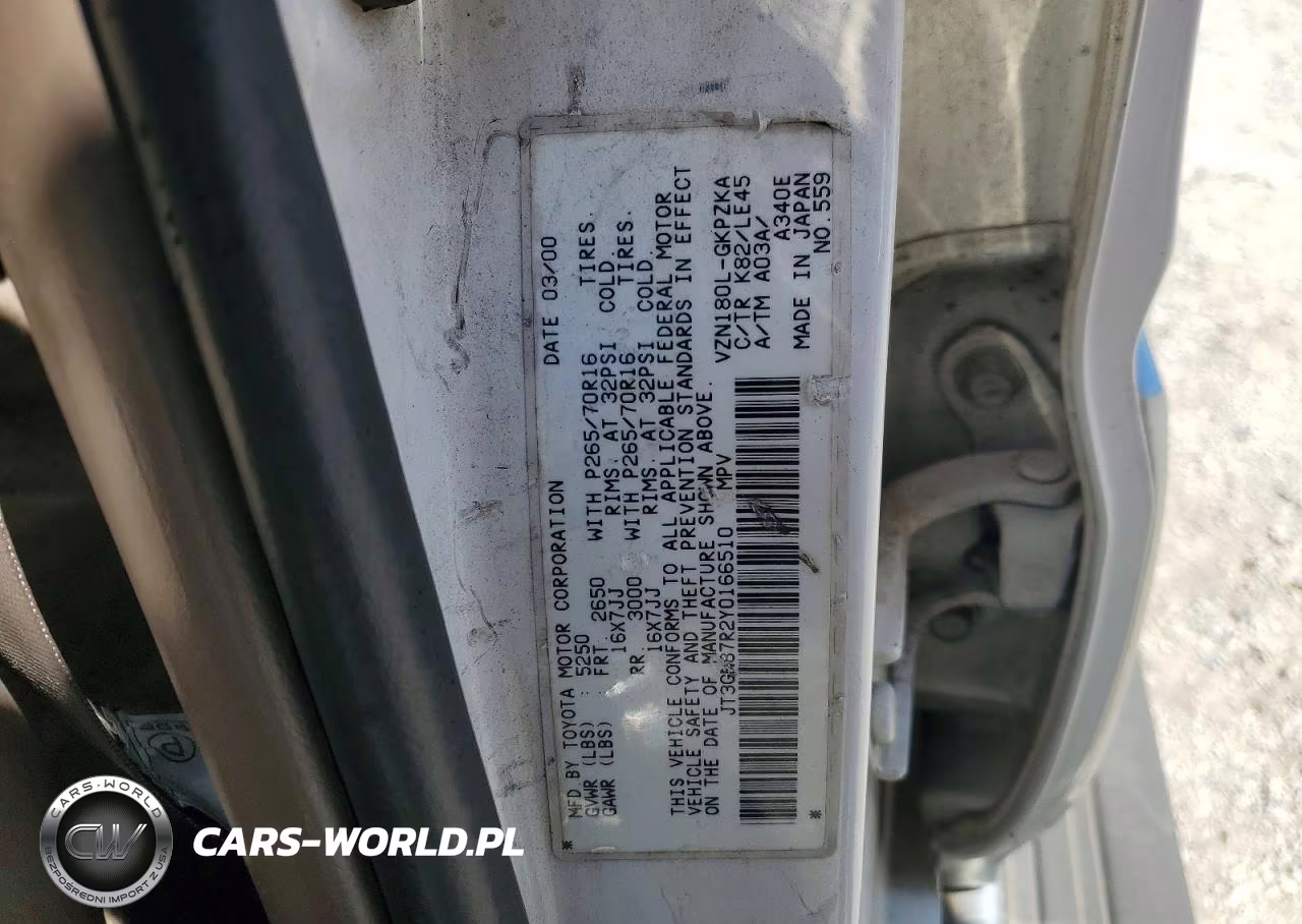 2000 Toyota 4Runner Limited VIN:JT3GN87R2Y0166510 - 13