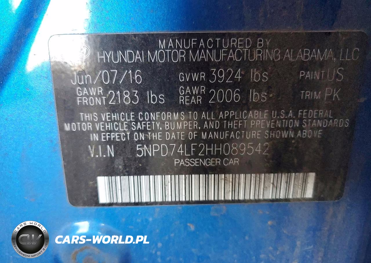2017 Hyundai Elantra Se VIN:5NPD74LF2HH089542 - 12