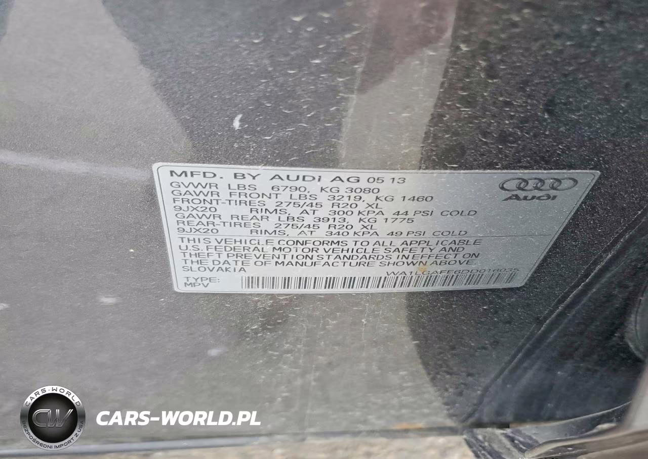 2013 Audi Q7 Premium Plus VIN:WA1LGAFE6DD016035 - 13