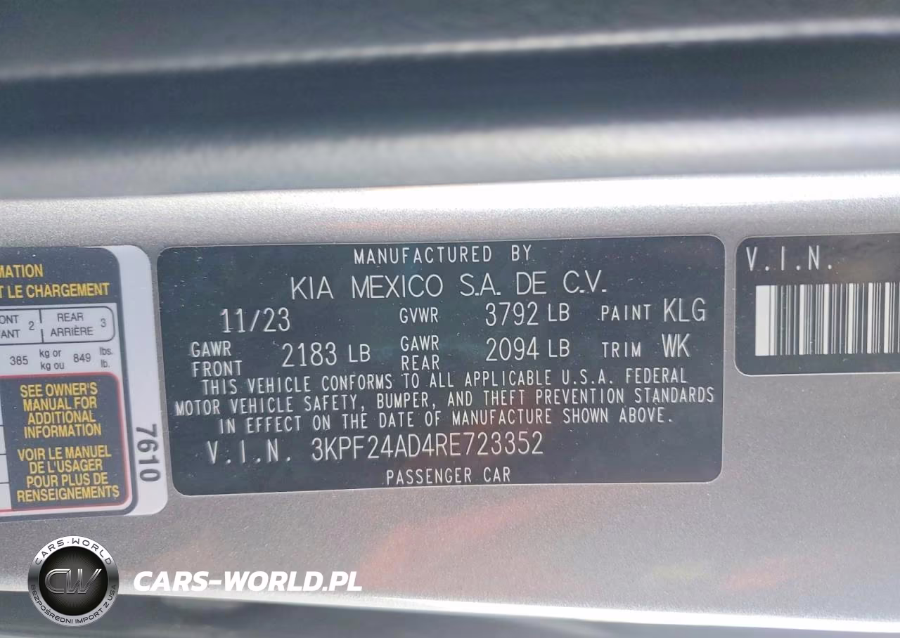 2024 Kia Forte Lxs VIN:3KPF24AD4RE723352 - 12