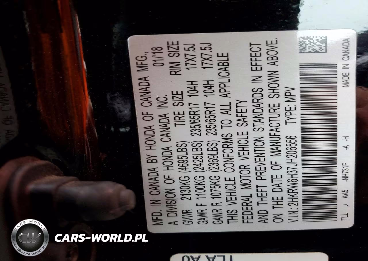 2018 Honda Cr-V Lx VIN:2HKRW6H37JH206556 - 13