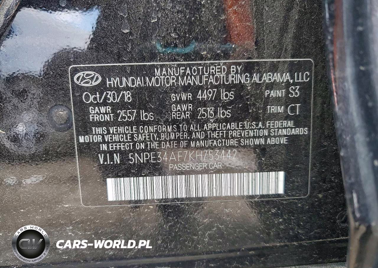 2019 Hyundai Sonata Limited VIN:5NPE34AF7KH753442 - 12