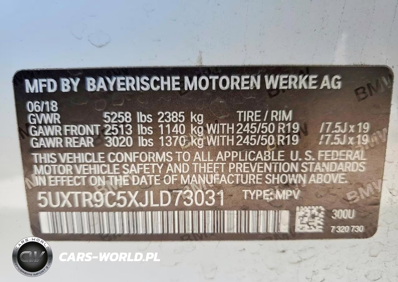 2018 BMW X3 xDrive30I VIN:5UXTR9C5XJLD73031 - 14