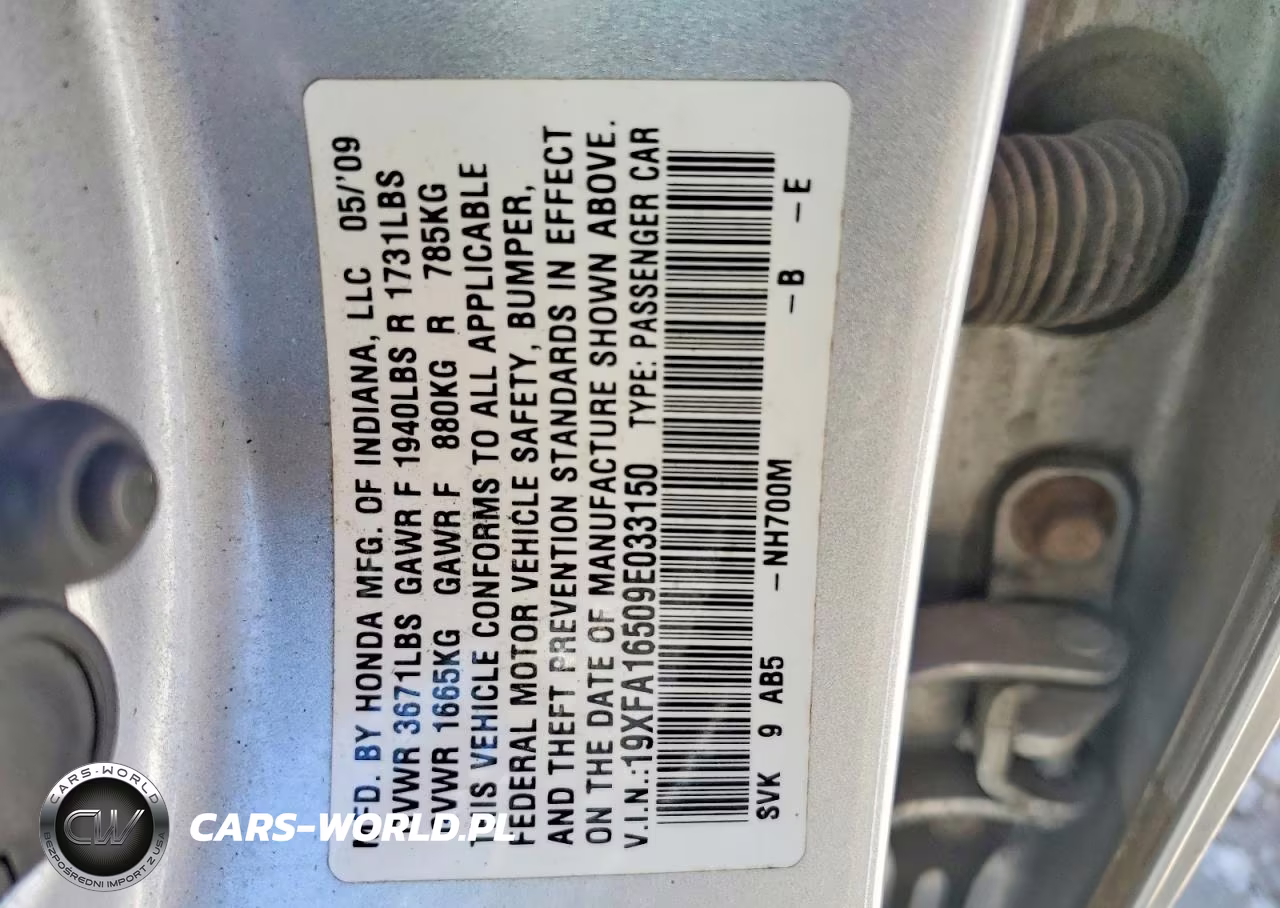 2009 Honda Civic Lx VIN:19XFA16509E033150 - 12