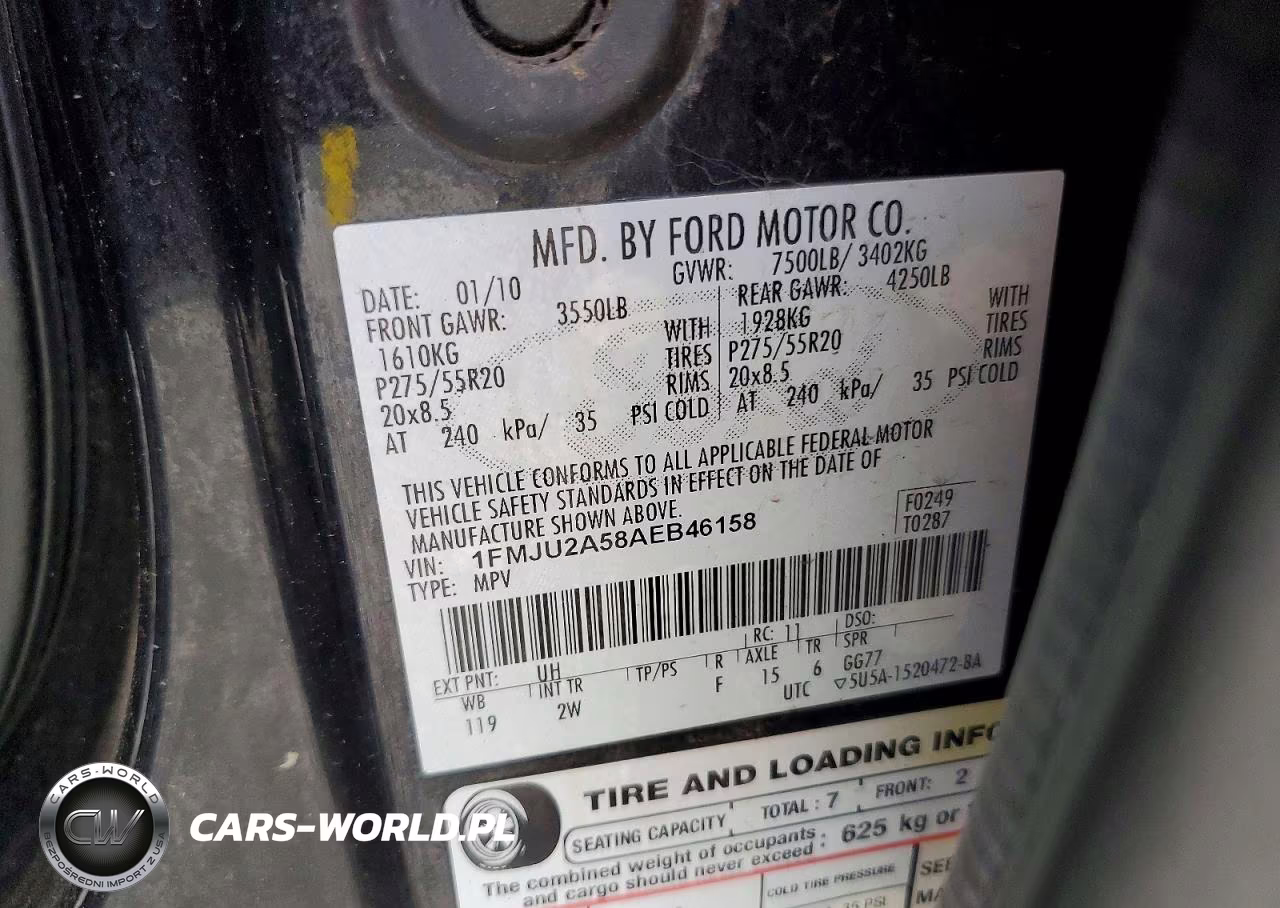 2010 Ford Expedition Limited VIN:1FMJU2A58AEB46158 - 13