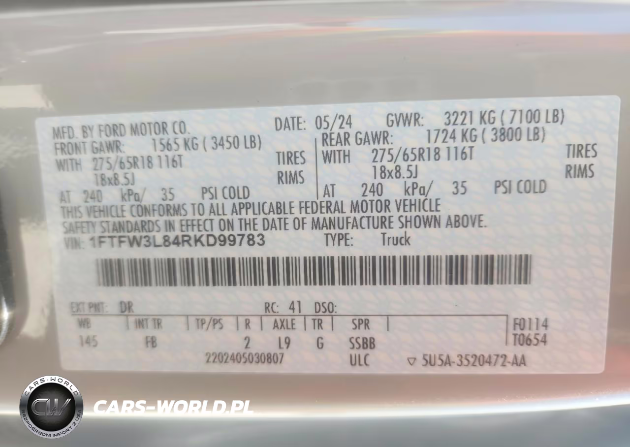 2024 Ford F150 Xlt VIN:1FTFW3L84RKD99783 - 12
