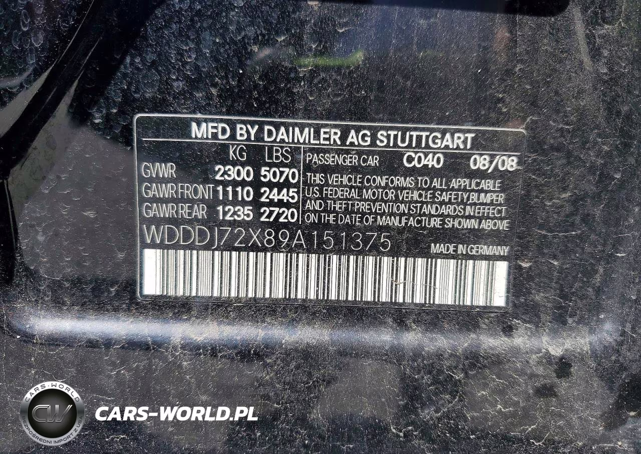 2009 Mercedes-Benz Cls 550 VIN:WDDDJ72X89A151375 - 12