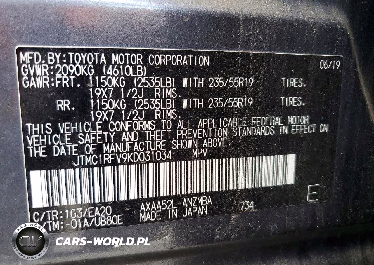 2019 Toyota Rav4 Xle Premium VIN:JTMC1RFV9KD031034 - 14