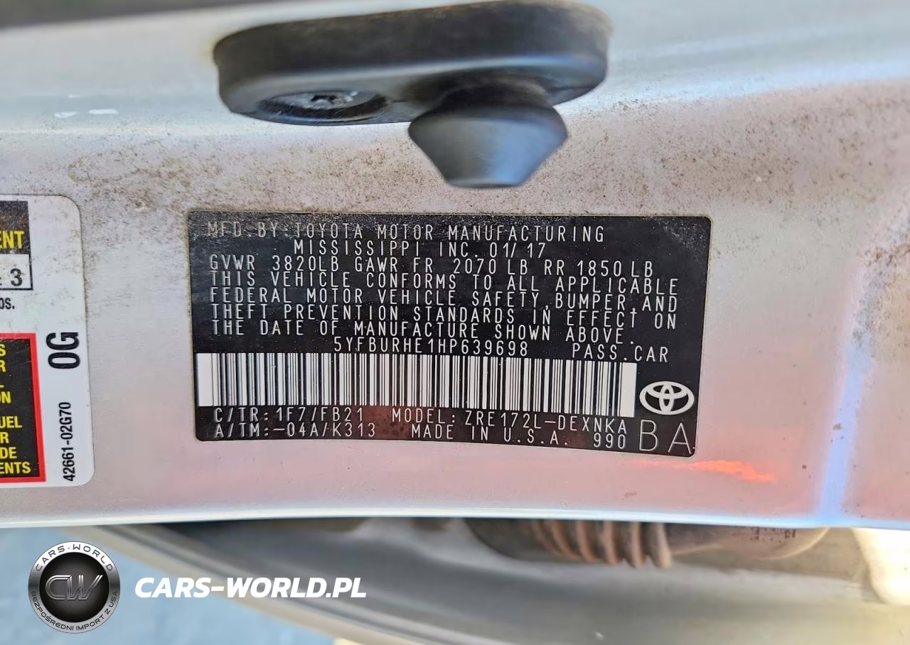 2017 Toyota Corolla Le VIN:5YFBURHE1HP639698 - 12