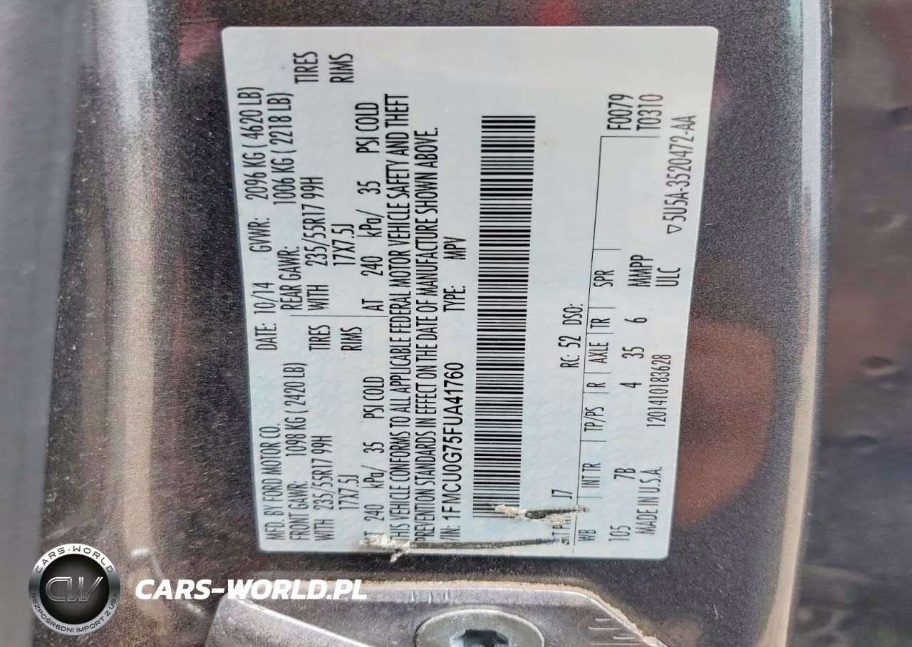 2015 Ford Escape Se VIN:1FMCU0G75FUA41760 - 13