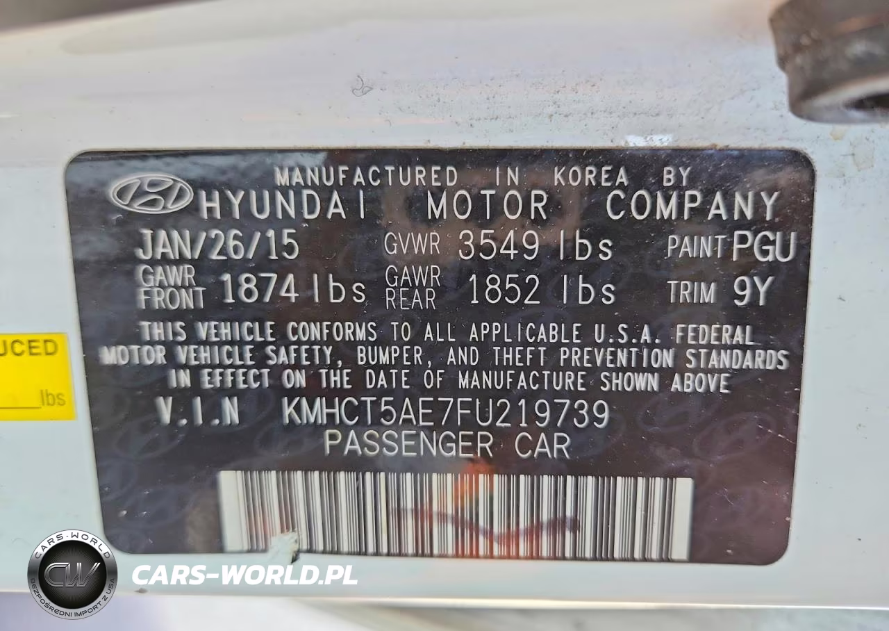 2015 Hyundai Accent Gs VIN:KMHCT5AE7FU219739 - 12