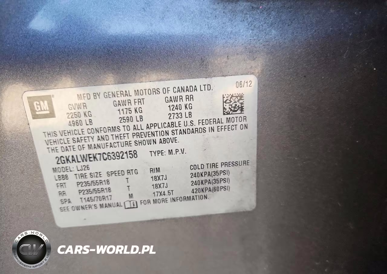 2012 GMC Terrain Slt VIN:2GKALWEK7C6392158 - 13