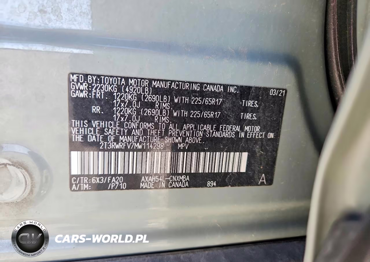 2021 Toyota Rav4 Xle VIN:2T3RWRFV7MW114298 - 14