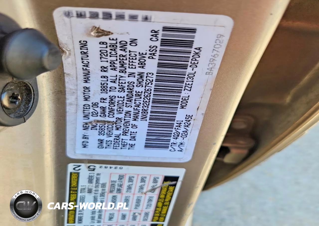 2006 Toyota Corolla Ce VIN:1NXBR32E26Z675273 - 12