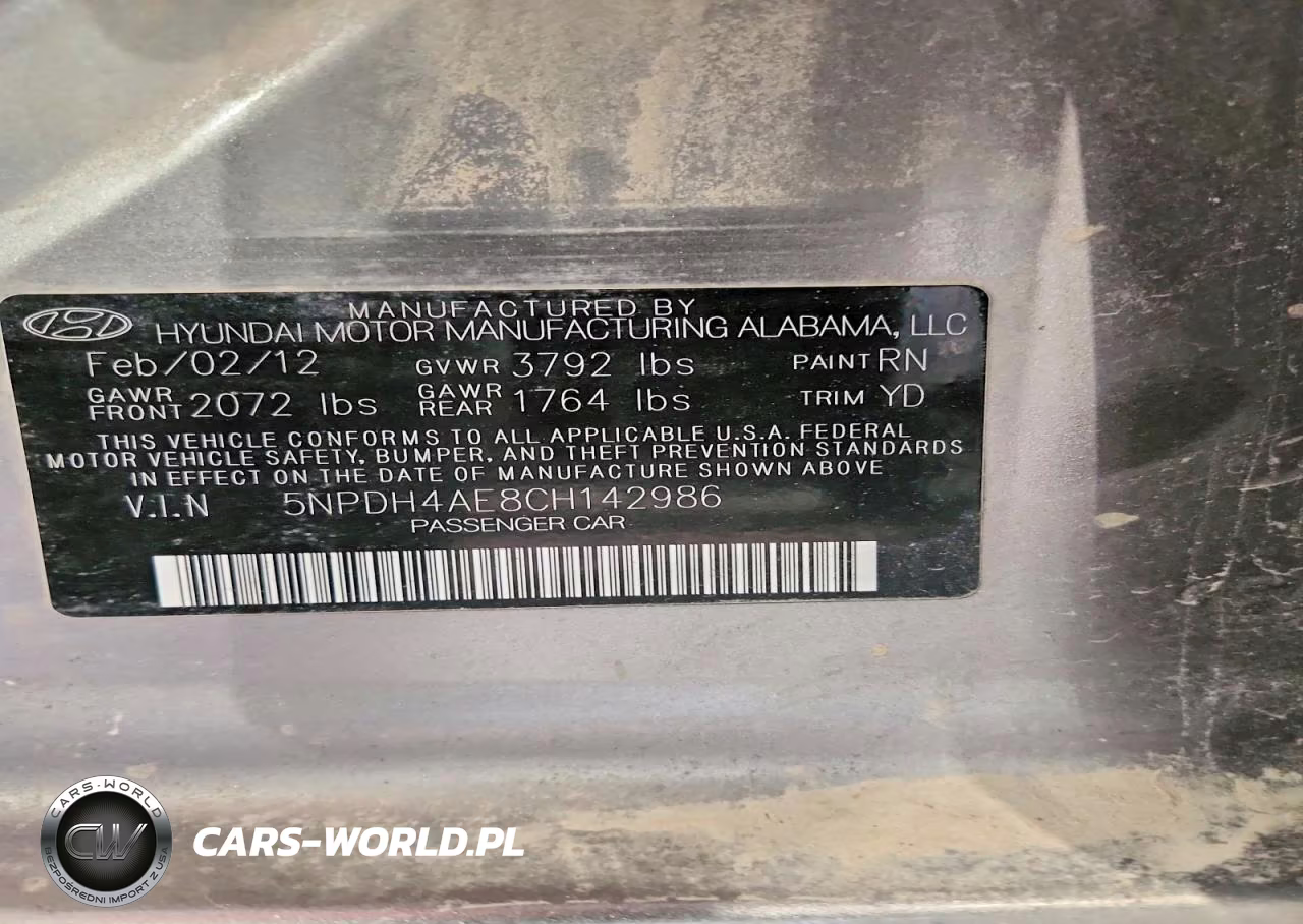 2012 Hyundai Elantra Gls VIN:5NPDH4AE8CH142986 - 12