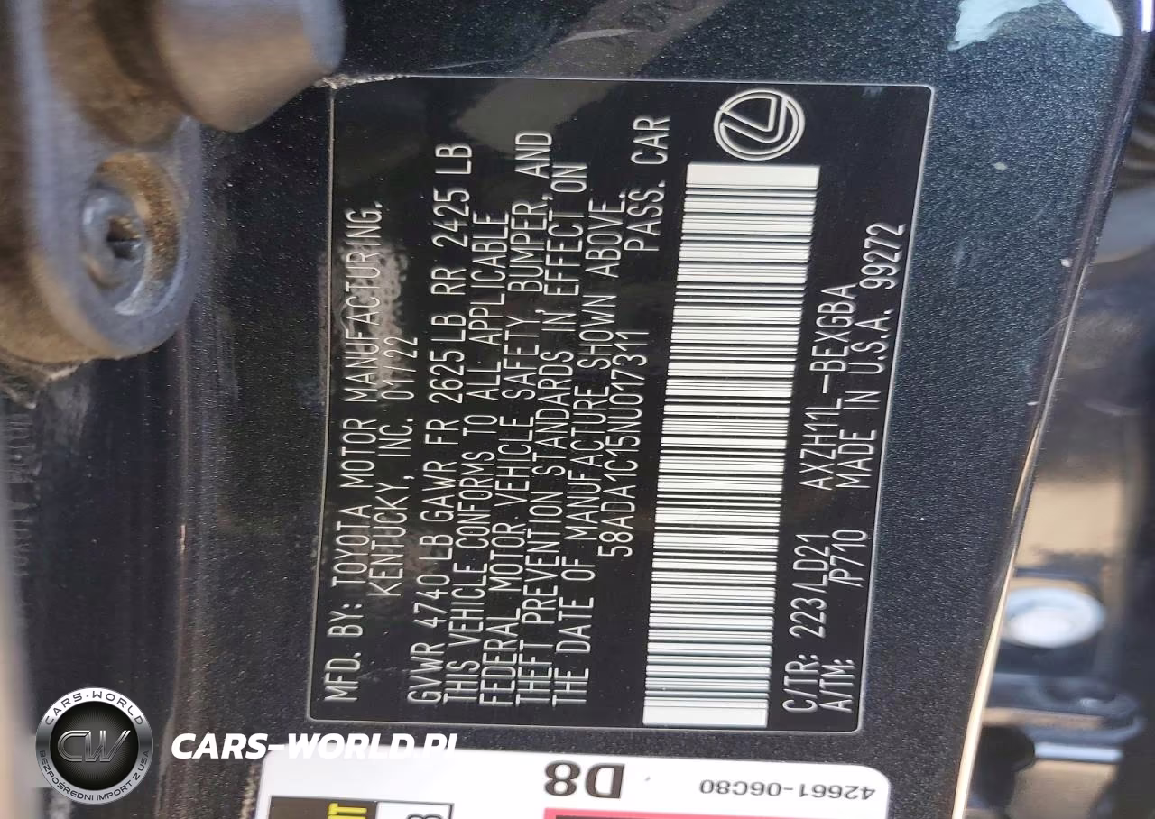 2022 Lexus Es 300H Base VIN:58ADA1C15NU017311 - 12