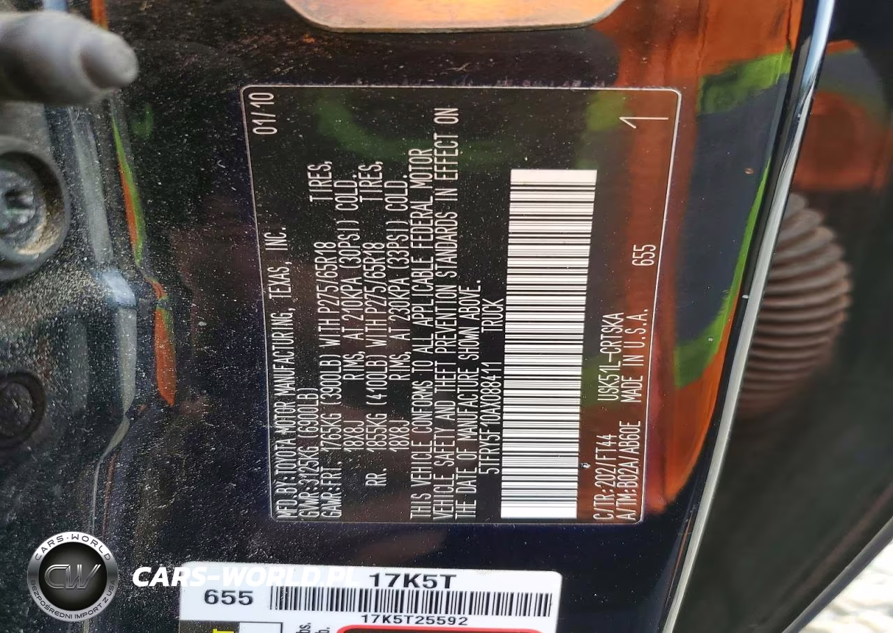 2010 Toyota Tundra Double Cab Sr5 VIN:5TFRY5F10AX088411 - 12