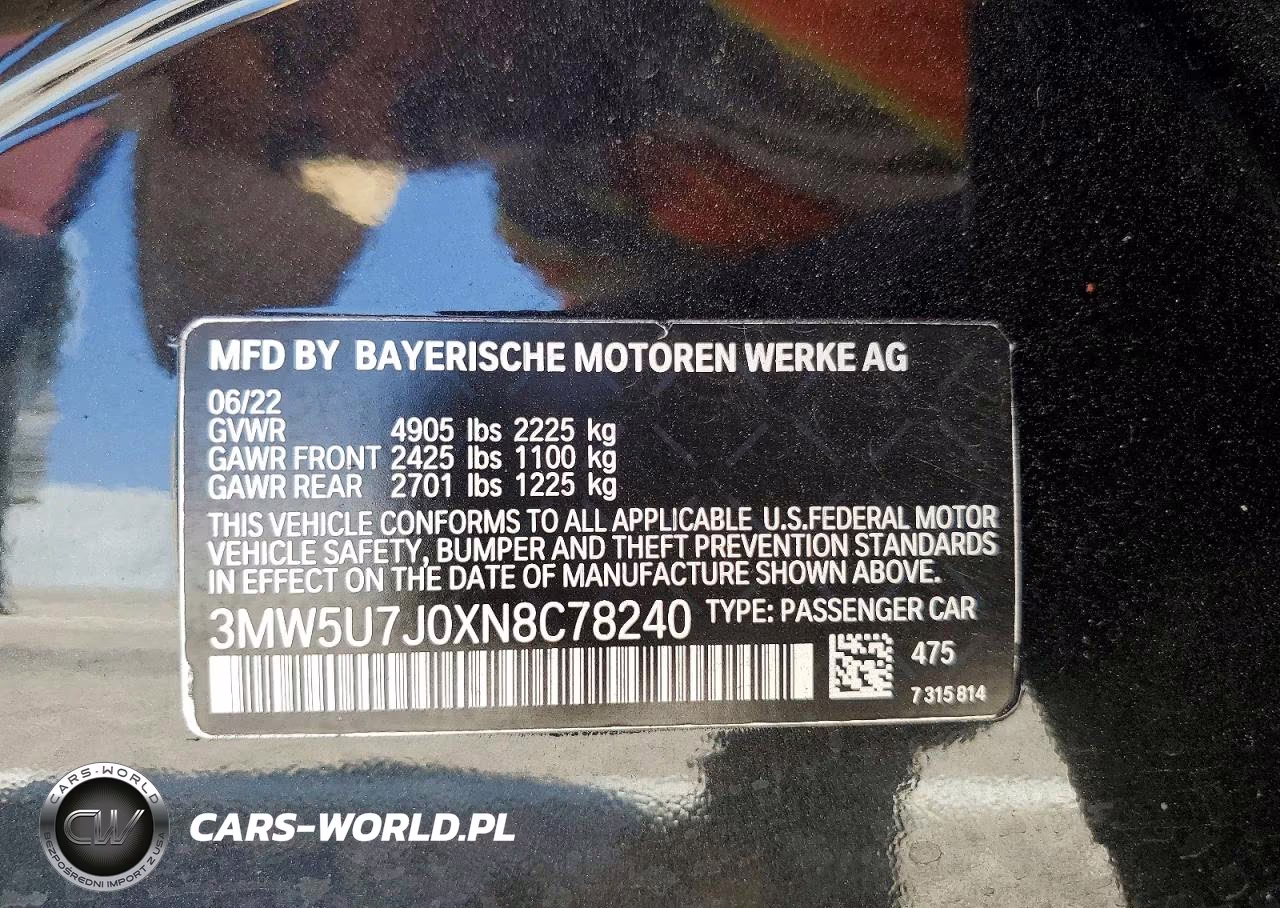 2022 BMW M340I VIN:3MW5U7J0XN8C78240 - 13