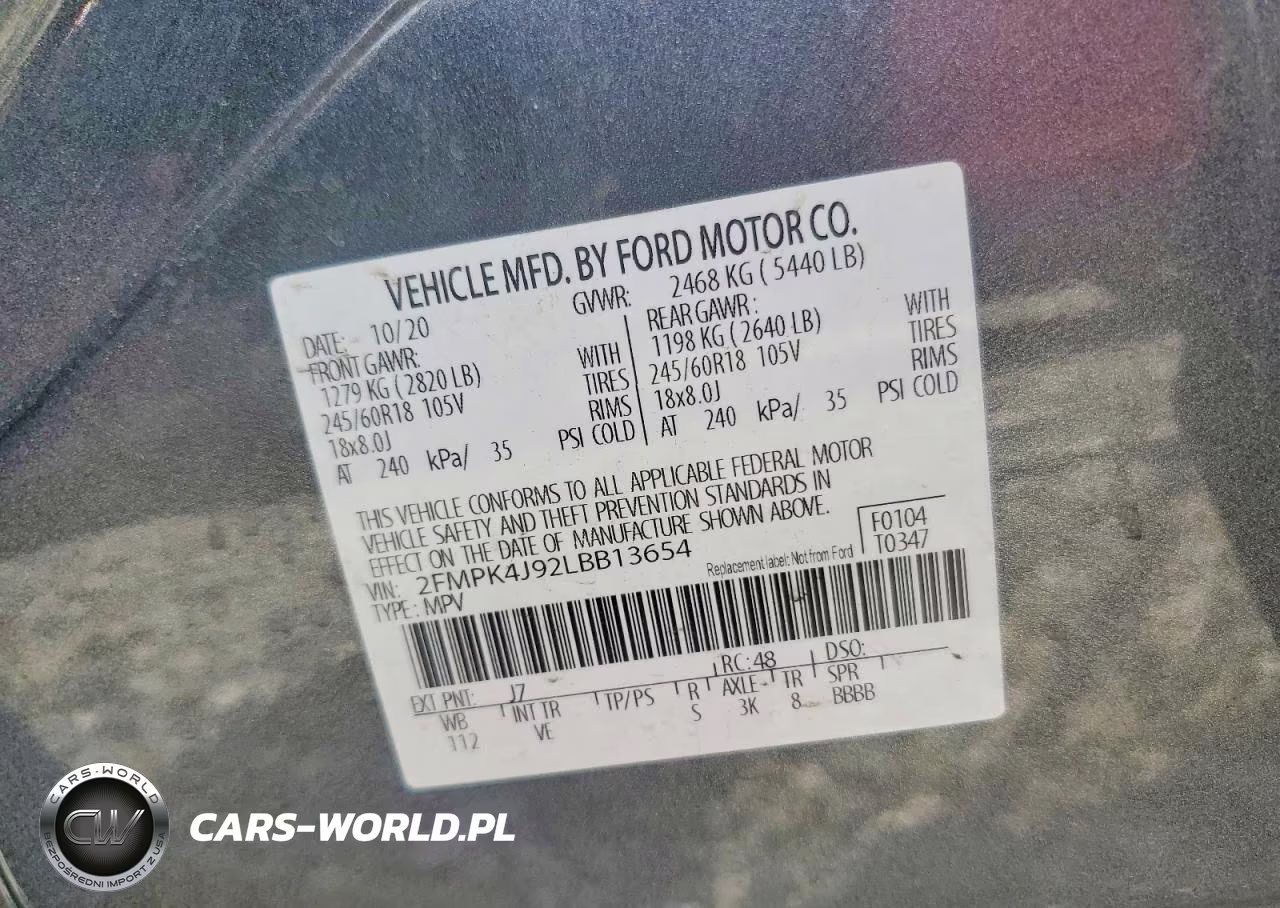2020 Ford Edge Sel VIN:2FMPK4J92LBB13654 - 14