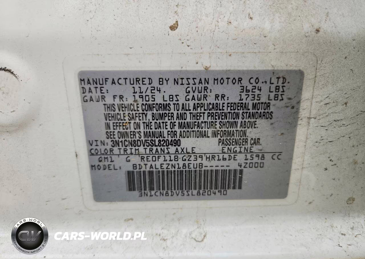 2025 Nissan Versa S VIN:3N1CN8DV5SL820490 - 12