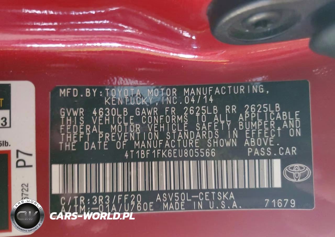 2014 Toyota Camry Se VIN:4T1BF1FK6EU805566 - 12