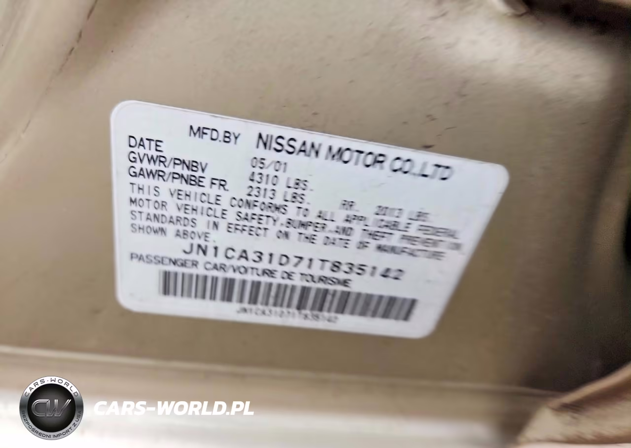 2001 Nissan Maxima Gxe VIN:JN1CA31D71T835142 - 12