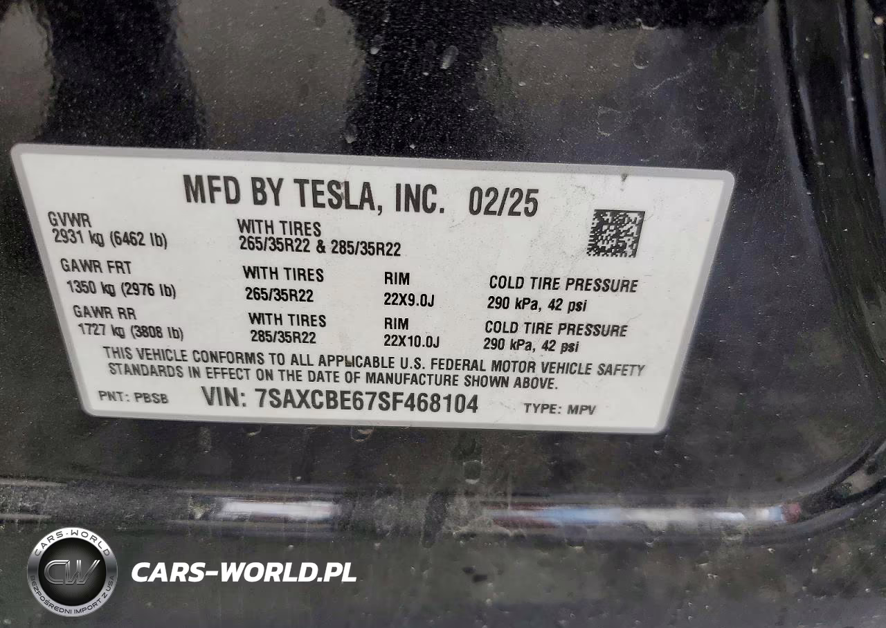 2025 Tesla Model X VIN:7SAXCBE67SF468104 - 13