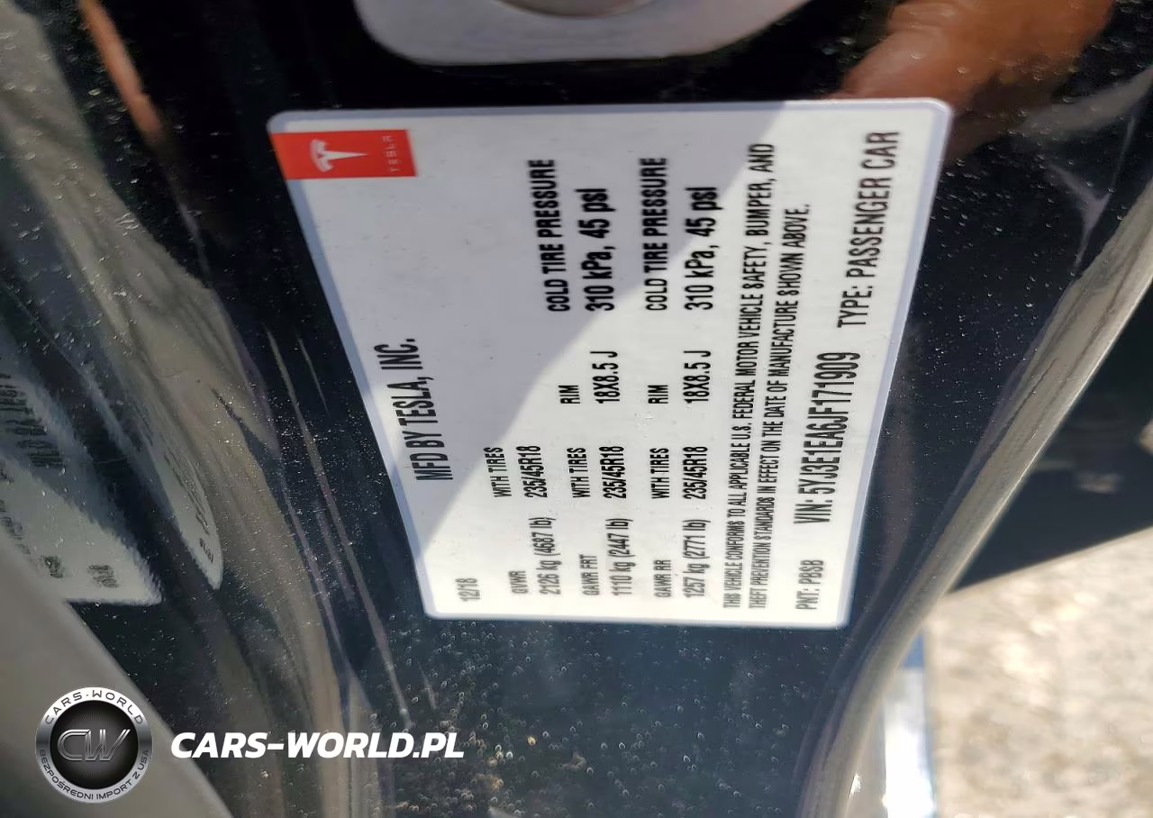 2018 Tesla Model 3 VIN:5YJ3E1EA6JF171909 - 12