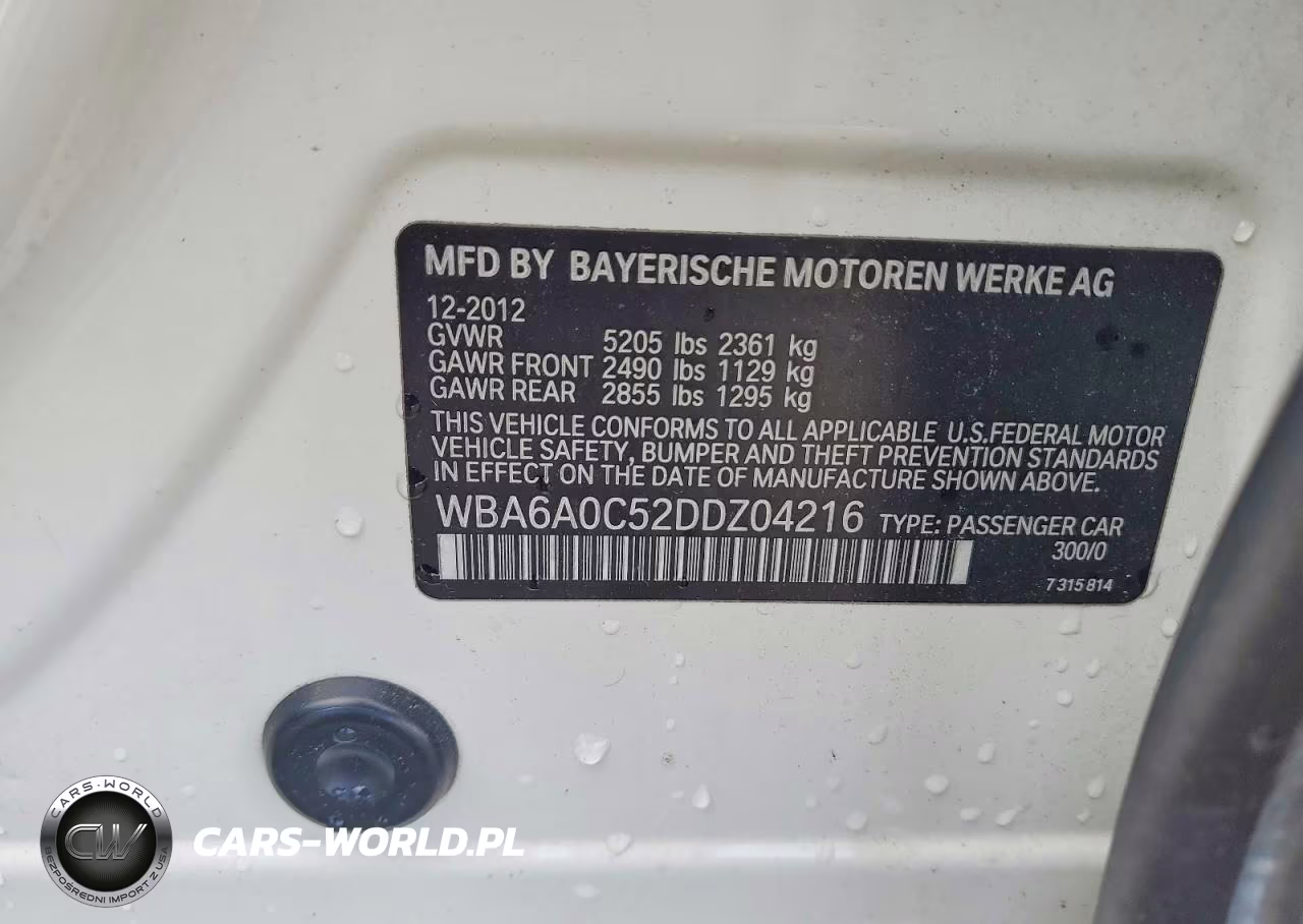 2013 BMW 640 I VIN:WBA6A0C52DDZ04216 - 13