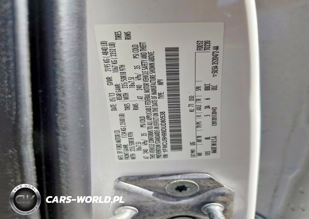 2013 Ford Escape Sel VIN:1FMCU9H99DUD80538 - 12