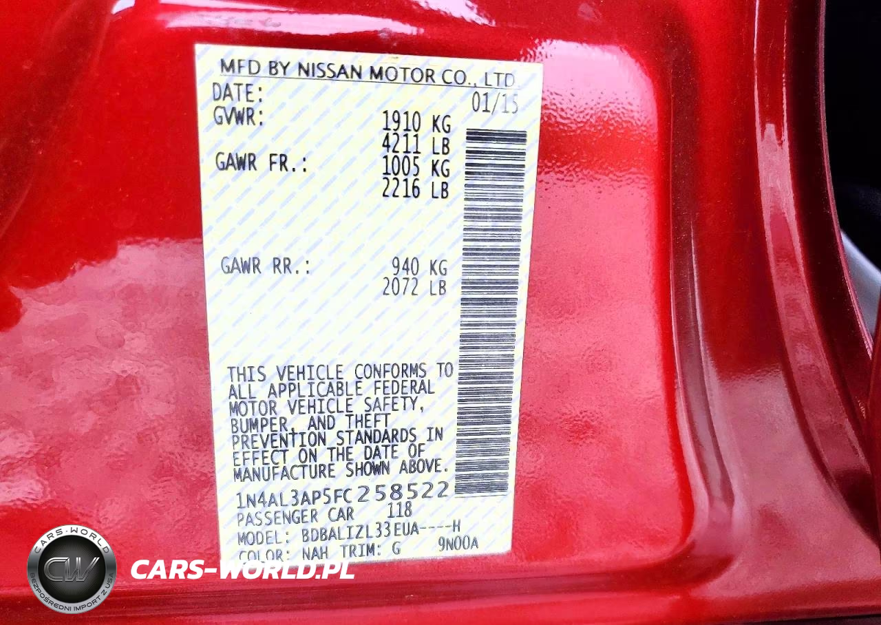 2015 Nissan Altima 2.5 Sv VIN:1N4AL3AP5FC258522 - 13