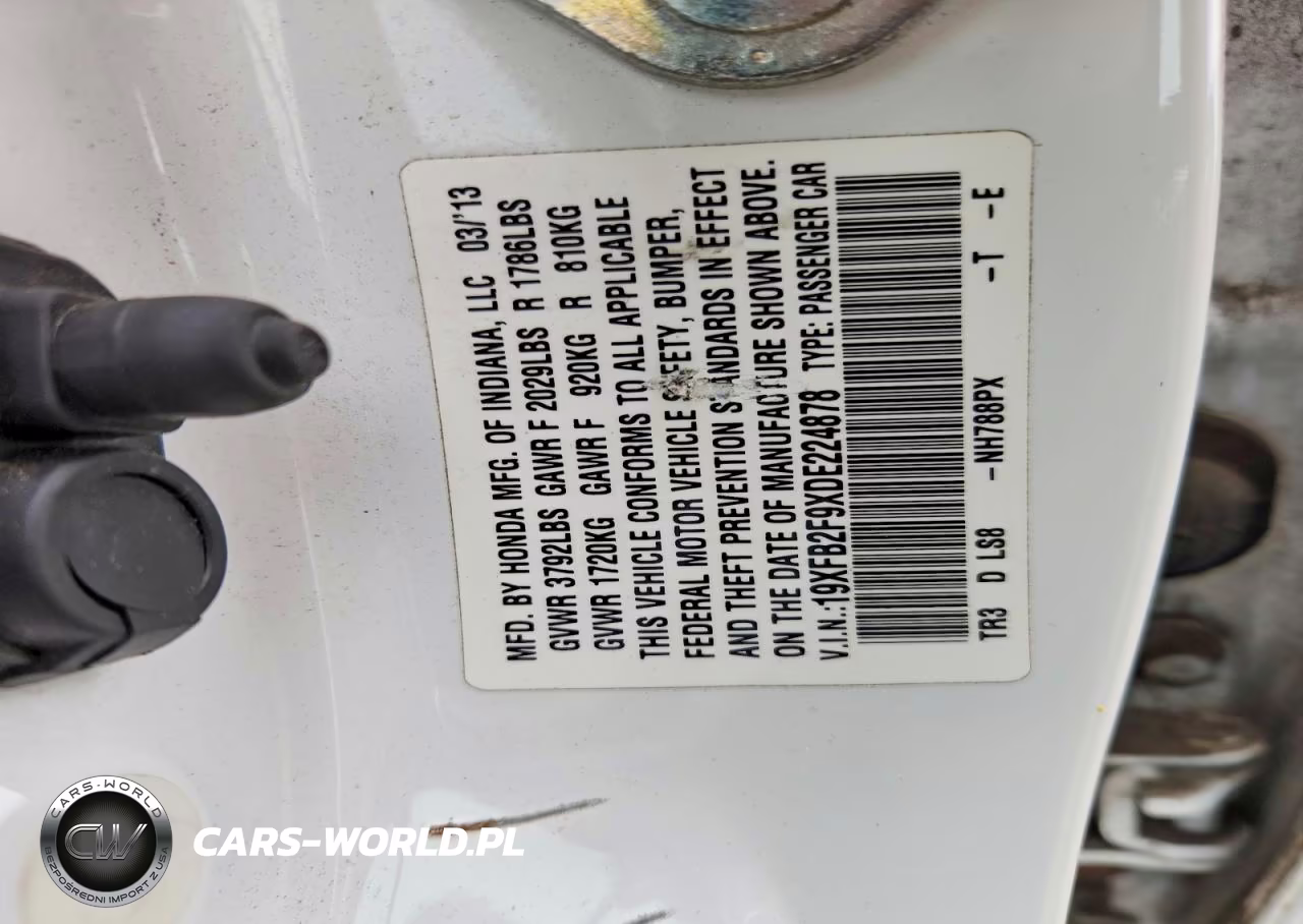 2013 Honda Civic Exl VIN:19XFB2F9XDE224878 - 12