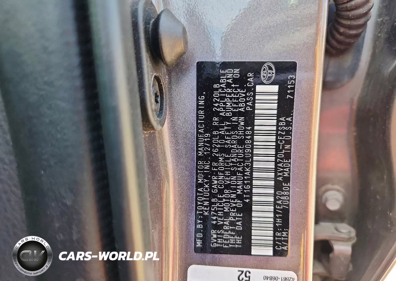 2020 Toyota Camry Se VIN:4T1G11AK3LU908484 - 12